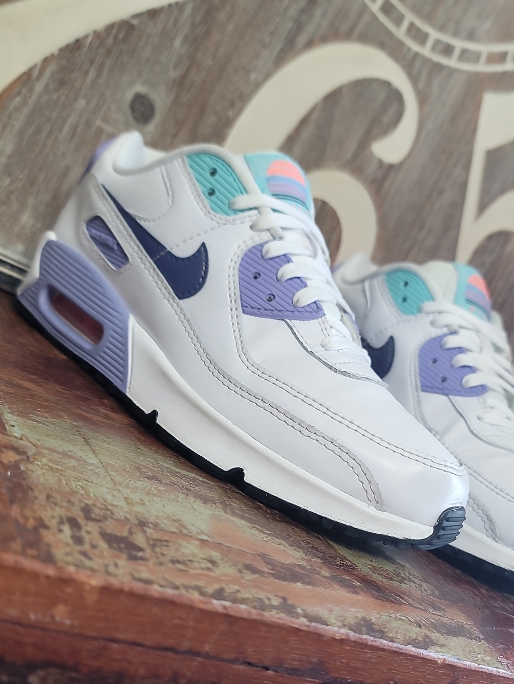 🔥 Nike Air Max 90 (Special Edition) 'White Dark Purple Dust' Wmns 6.5 Good Cond - Picture 5 of 16